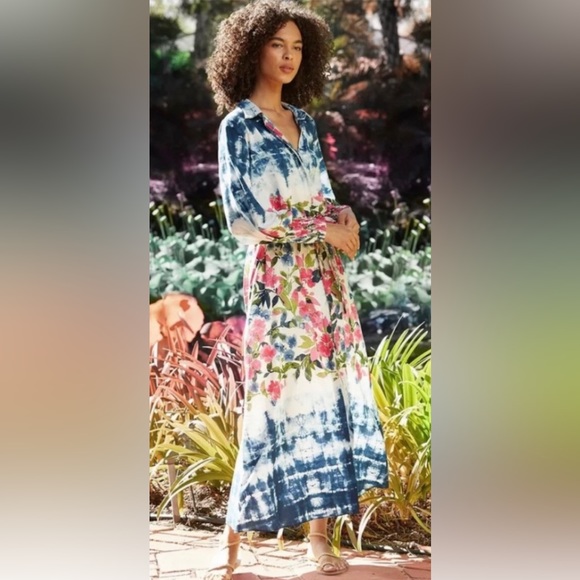 Misa Los Angeles Dresses & Skirts - Anthropologie for Misa Los Angeles Bettina Tie Dye Maxi Shirt Dress-NWT!!